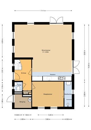 Floorplan - Baanstpoldersedijk 4-401, 4504 PR Nieuwvliet